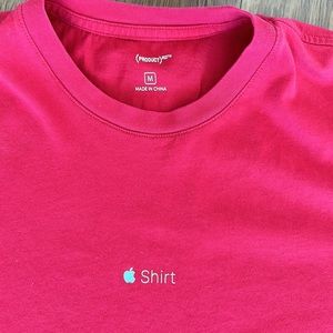 APPLE Red Crew Neck Short Sleeve T-Shirt M